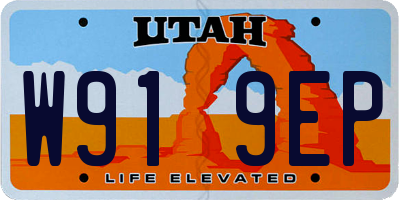 UT license plate W919EP
