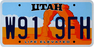 UT license plate W919FH