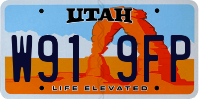 UT license plate W919FP