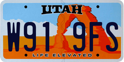 UT license plate W919FS