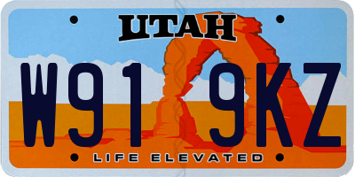 UT license plate W919KZ