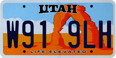 UT license plate W919LH