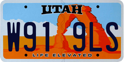 UT license plate W919LS