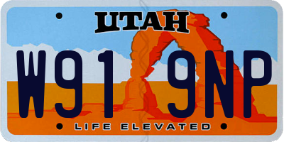 UT license plate W919NP