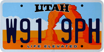 UT license plate W919PH