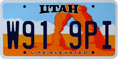 UT license plate W919PI