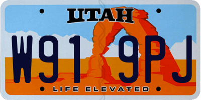UT license plate W919PJ