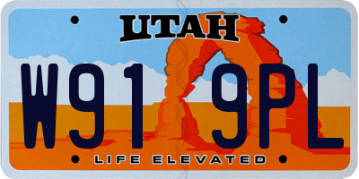 UT license plate W919PL