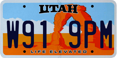 UT license plate W919PM