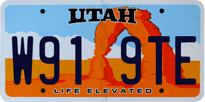 UT license plate W919TE