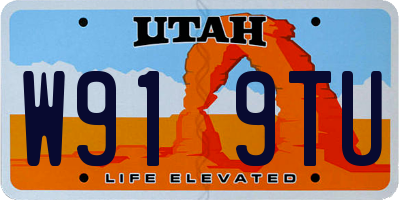 UT license plate W919TU