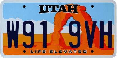 UT license plate W919VH