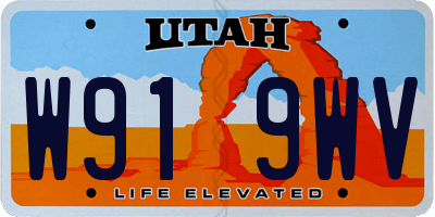 UT license plate W919WV