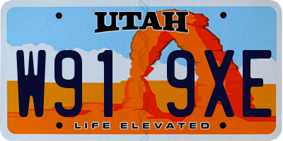UT license plate W919XE