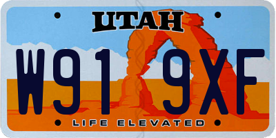 UT license plate W919XF