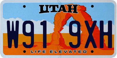 UT license plate W919XH