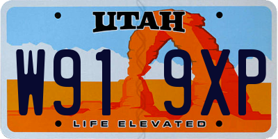 UT license plate W919XP