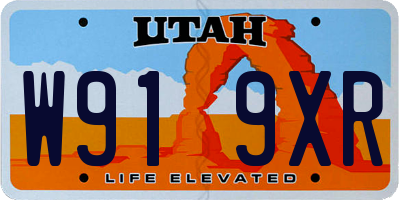 UT license plate W919XR