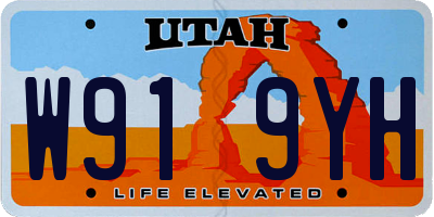 UT license plate W919YH