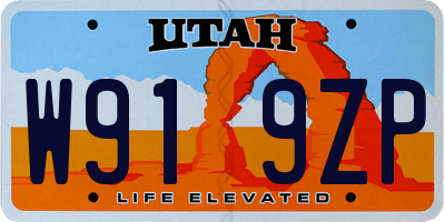 UT license plate W919ZP