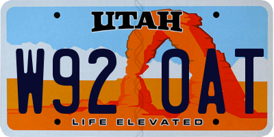 UT license plate W920AT
