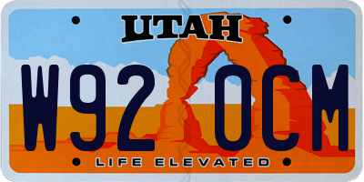 UT license plate W920CM