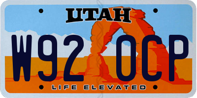 UT license plate W920CP