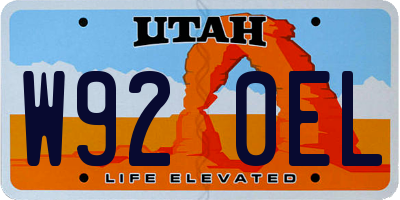 UT license plate W920EL