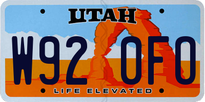 UT license plate W920FO
