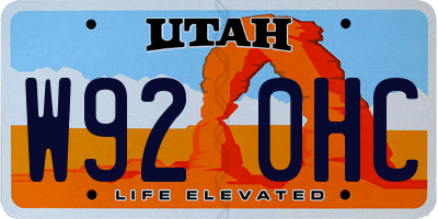 UT license plate W920HC