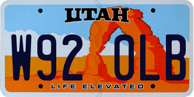UT license plate W920LB