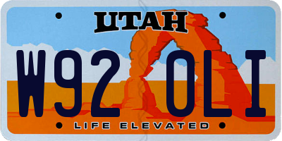UT license plate W920LI