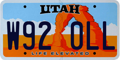 UT license plate W920LL