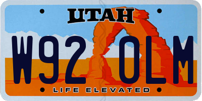 UT license plate W920LM