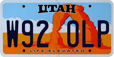 UT license plate W920LP
