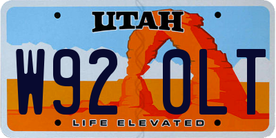 UT license plate W920LT