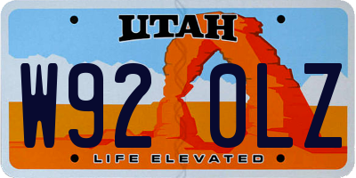 UT license plate W920LZ