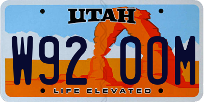 UT license plate W920OM