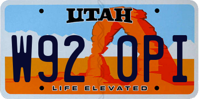 UT license plate W920PI