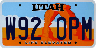 UT license plate W920PM