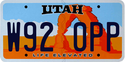 UT license plate W920PP