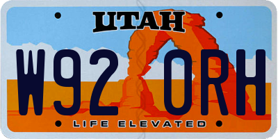 UT license plate W920RH