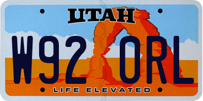 UT license plate W920RL