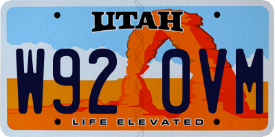 UT license plate W920VM
