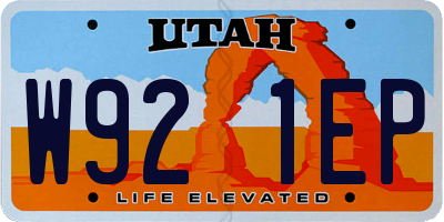 UT license plate W921EP