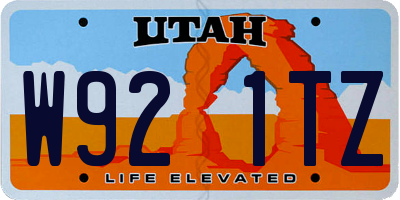 UT license plate W921TZ