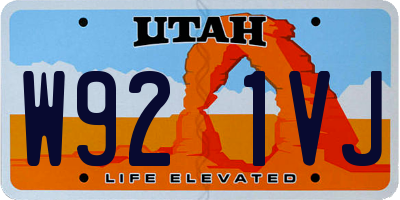 UT license plate W921VJ