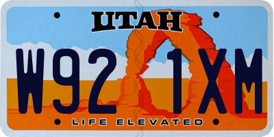 UT license plate W921XM
