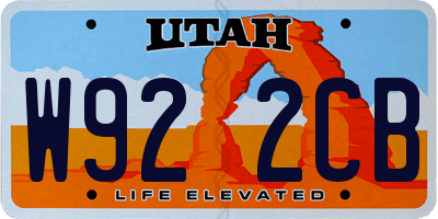 UT license plate W922CB