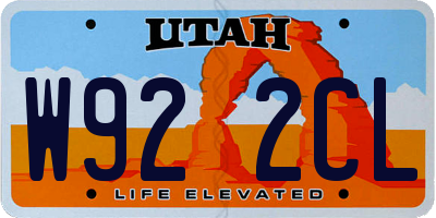 UT license plate W922CL